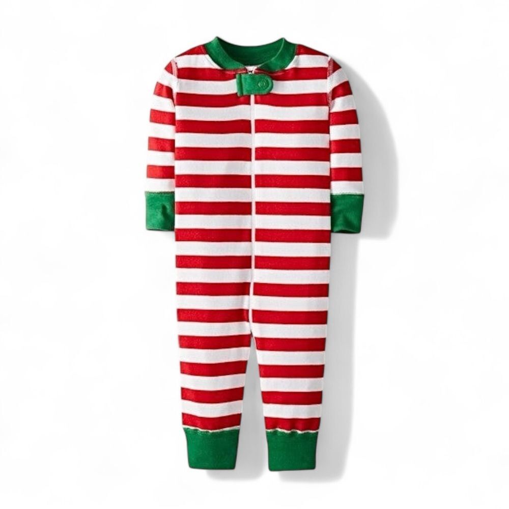 Hanna Andersson Cotton Red White Stripe Zip Sleeper 6–12M Holiday